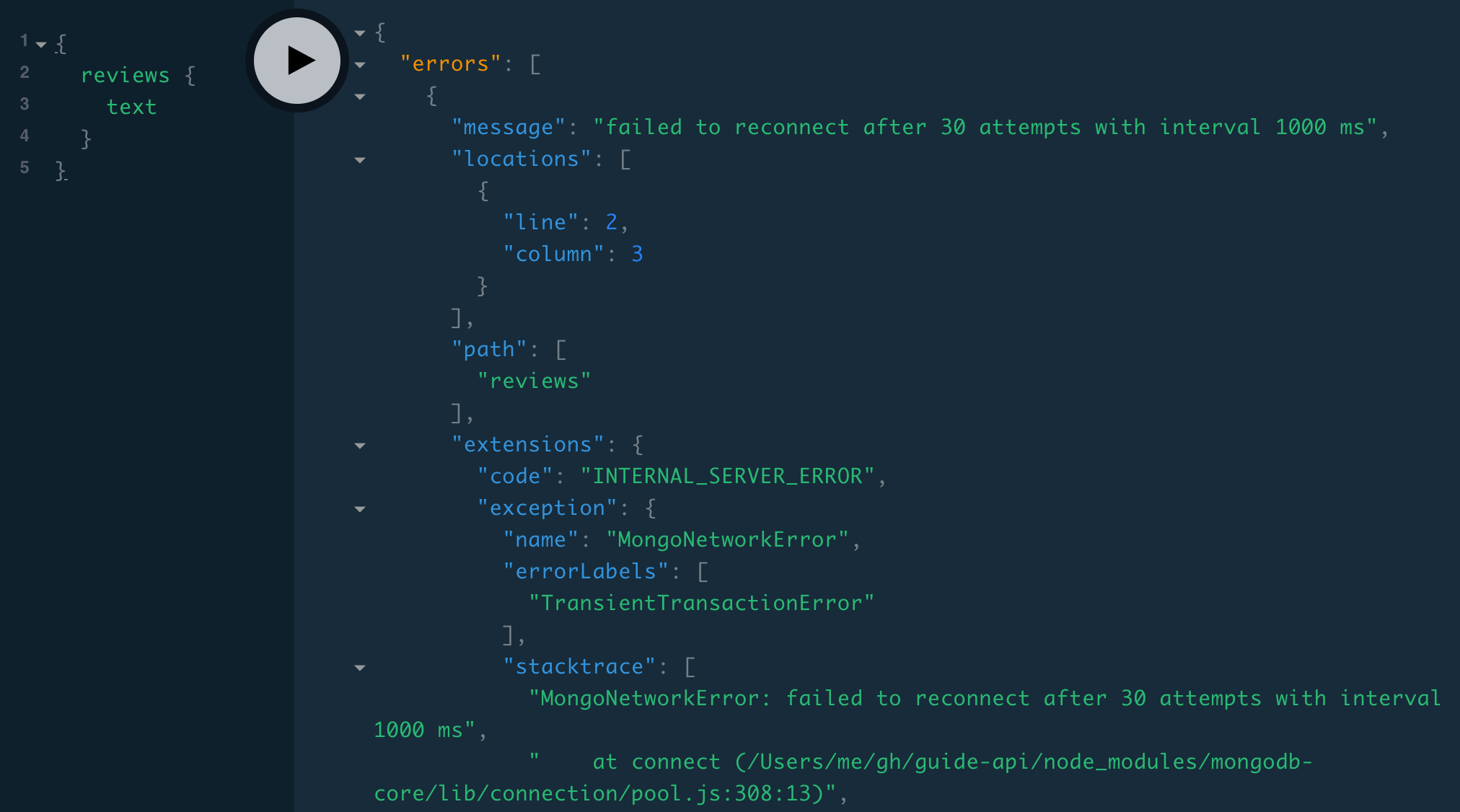 MongoNetworkError: failed to reconnect after 30 attempts with interval 1000 ms