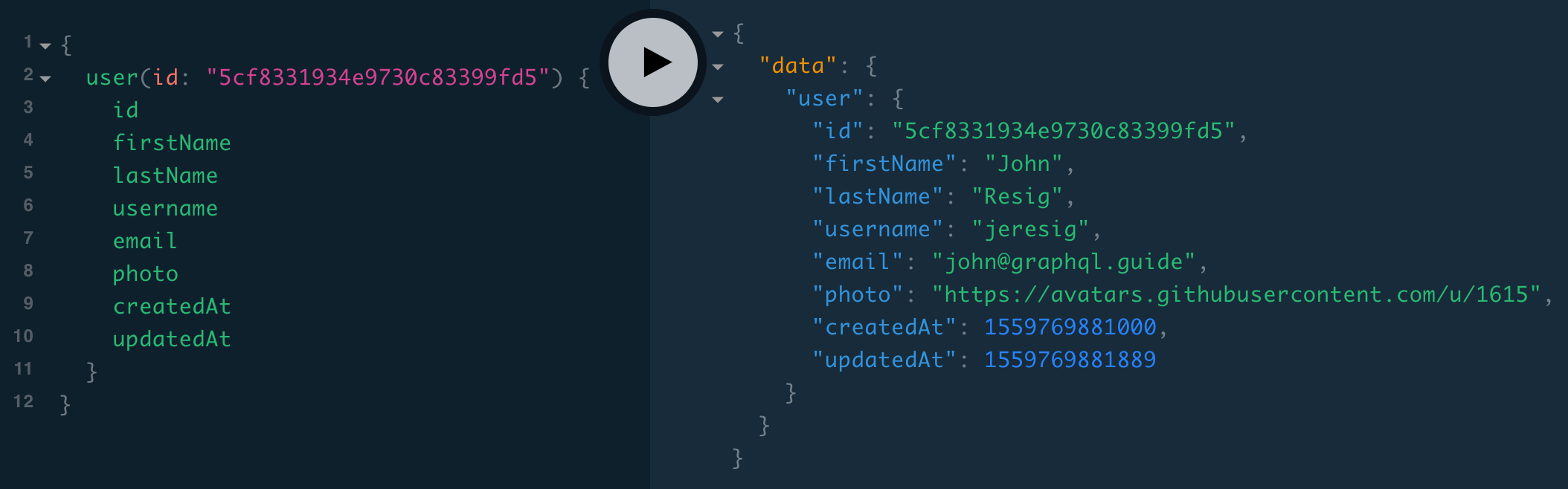 user query