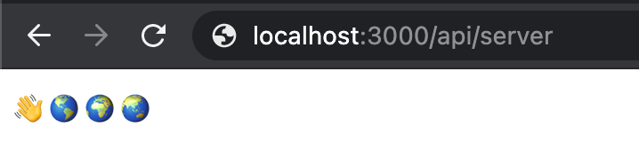 White webpage with hello world emoji at the top left