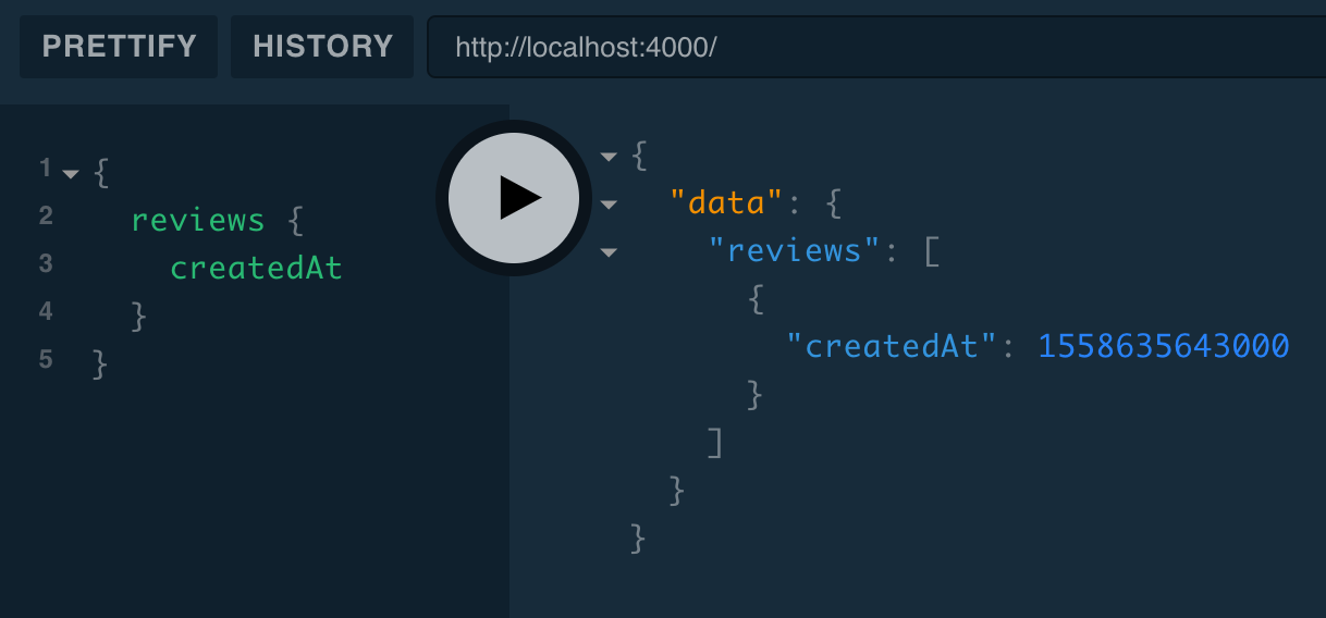 Query for Review.createdAt returning an integer
