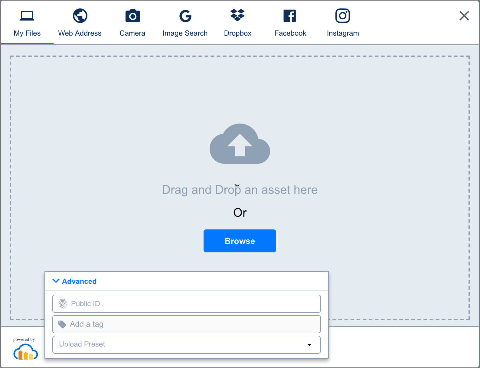 Cloudinary upload widget