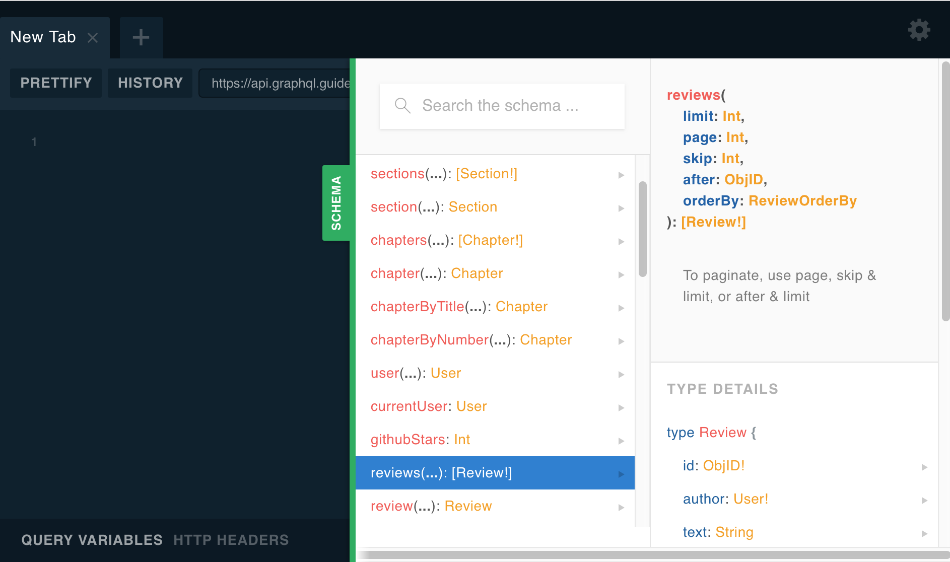 Schema: reviews
