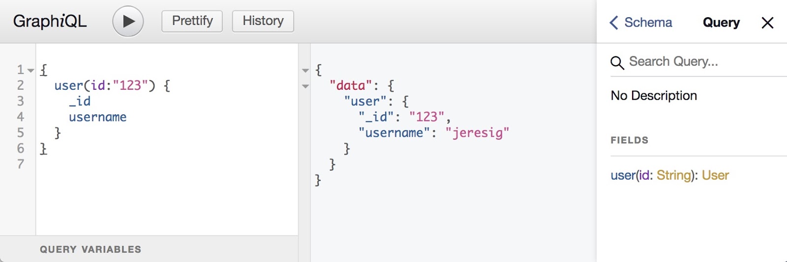 GraphiQL web interface