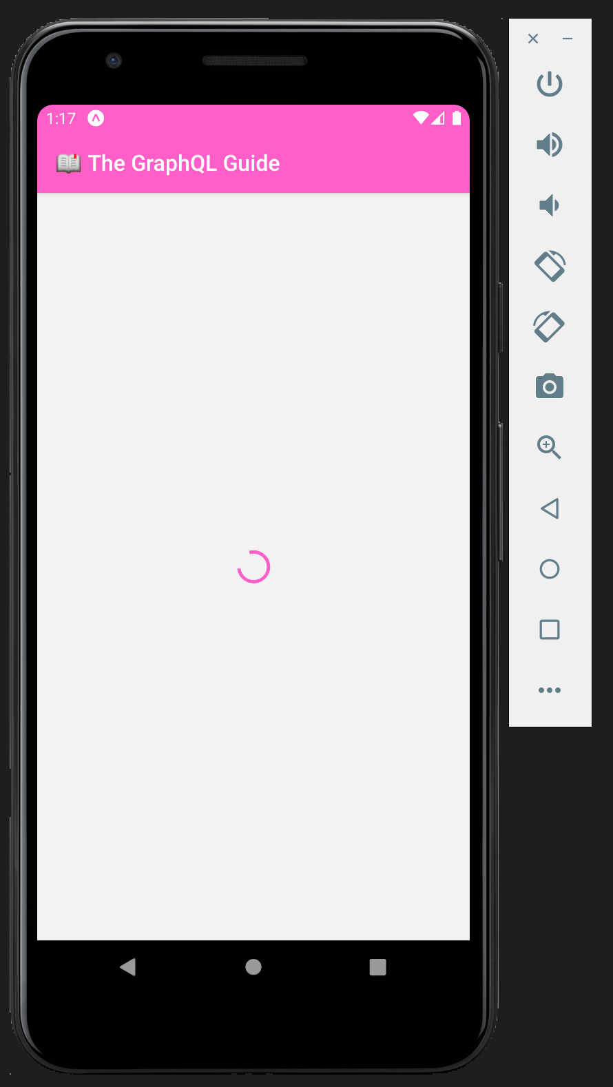 Screenshot of the app on an Android simulator
